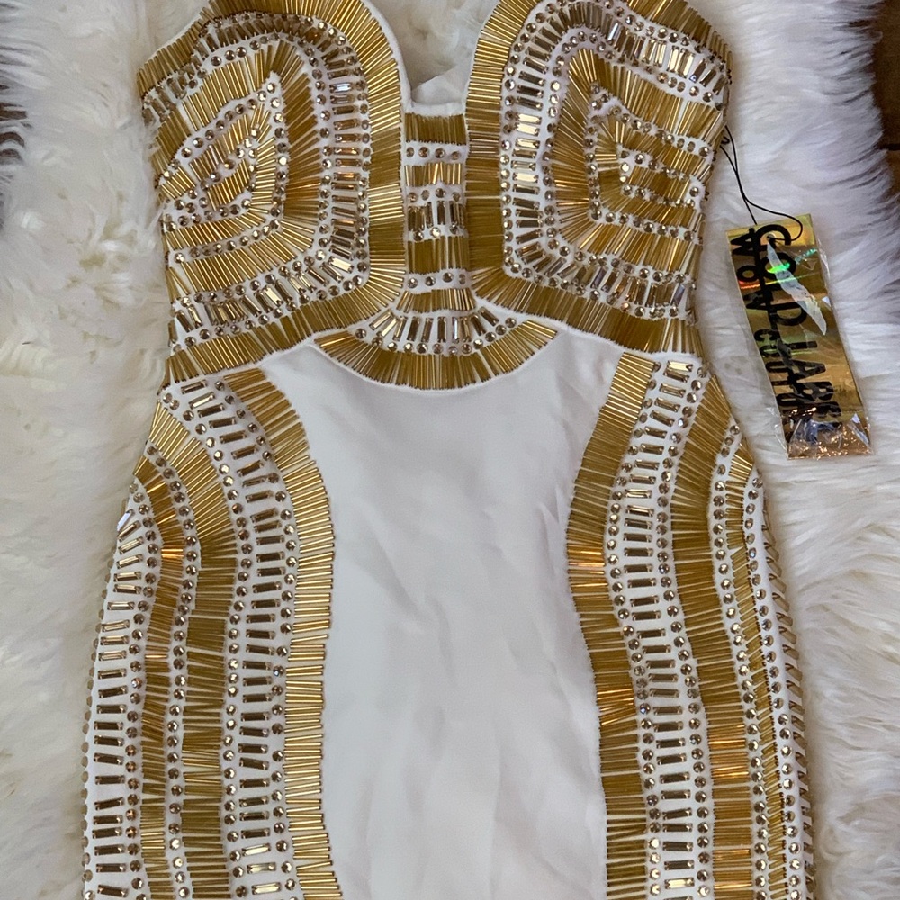 Wow Couture Sweet Heart Body Con W/ Beading Detail - Picture 3 of 4